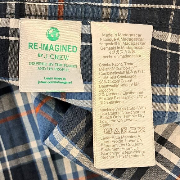 J. crew Men's Medium Slim Fit Flex Washed Long Sleeve Plaid Shirt Style #BB716 - Picture 9 of 14